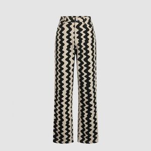Shop Cider Wavy Retro Straight Leg Trousers (XS)
